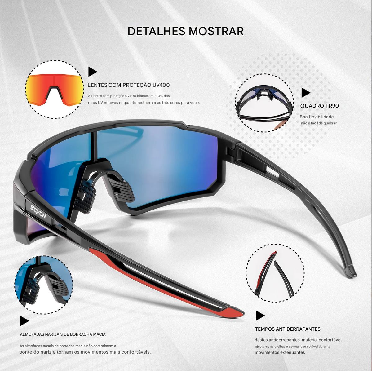 Óculos Esportivo UV400 para Corrida – Zepace Sun